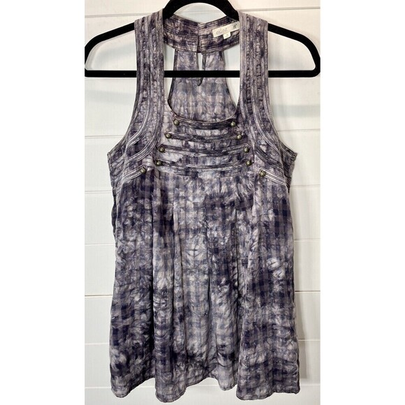 Mine Anthropologie Military Tie Dye  Sleeveless Racerback Top Med Grunge Biker - Picture 2 of 11
